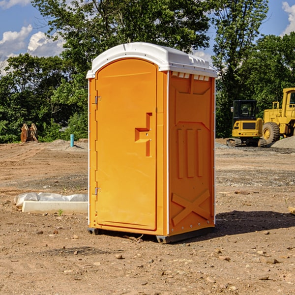 how often are the portable restrooms cleaned and serviced during a rental period in River Pines California